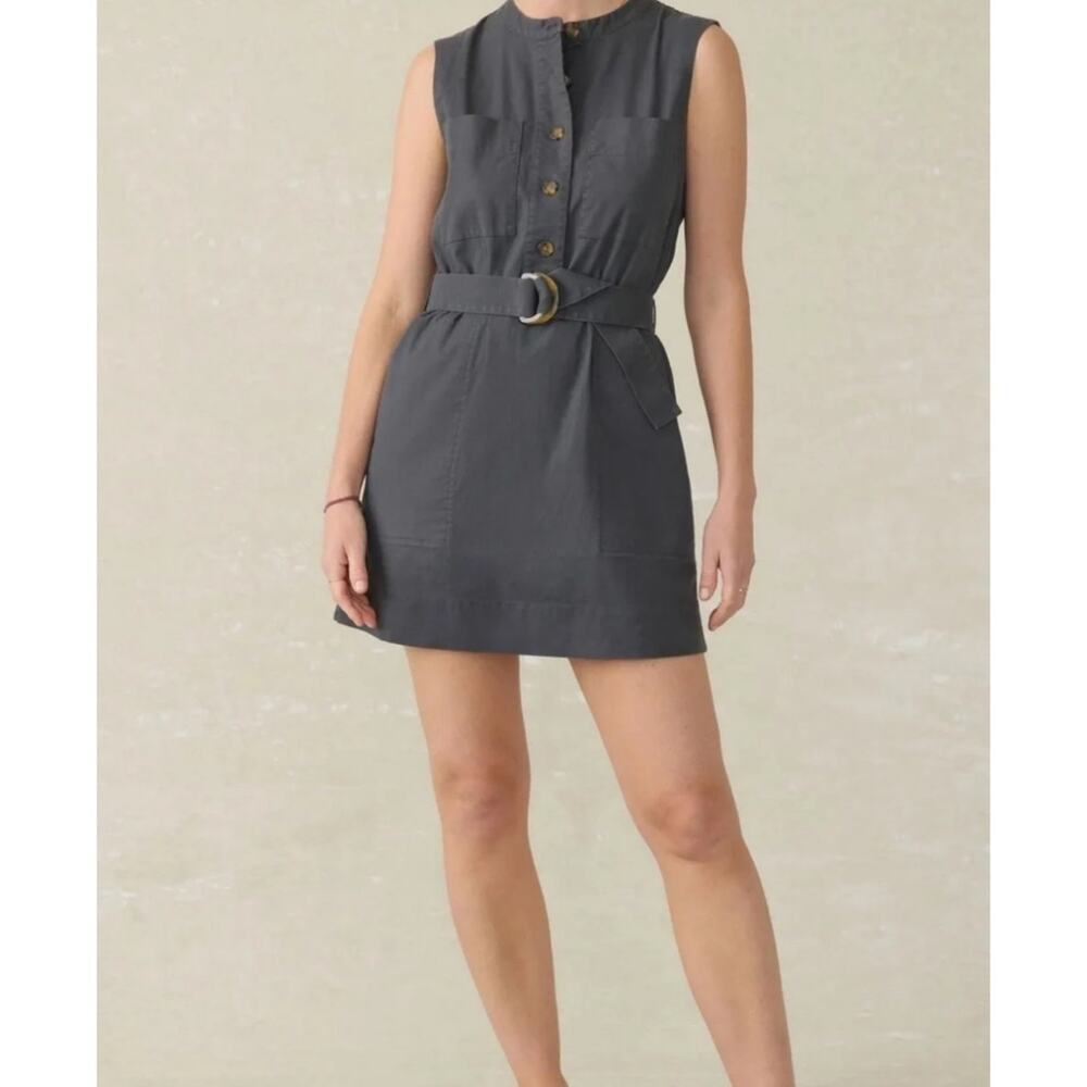 Faherty Women's Avalon Dress in Washed Black Size Medium